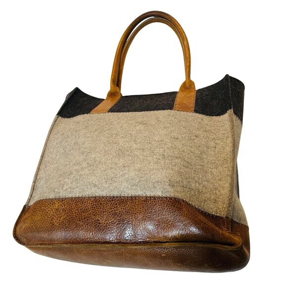 Graf & Lantz Merino Wool  & Leather Tote Bag With Dual Leather Handles Jaunt - Picture 12 of 12